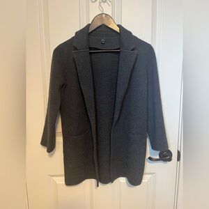 J. Crew Charcoal Sophie Open Front Sweater Blazer Size XXXS